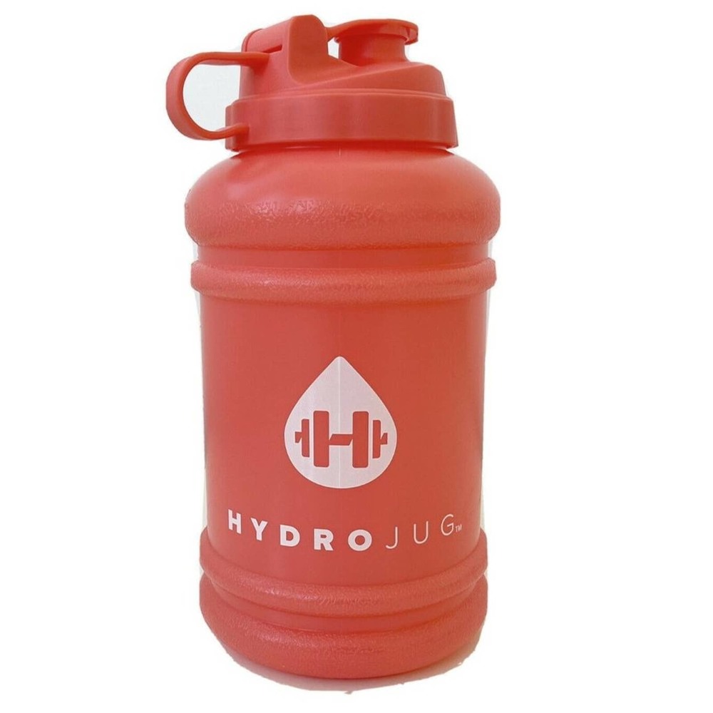 Hydrojug Half Gallon Water Bottle Coral Orange Loop Lid Handle 2.2 L New Gift